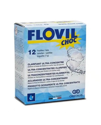 FLOVIL floculant choc, boîte de 12 pastilles FLOVIL floculant choc, boîte de 12 pastilles