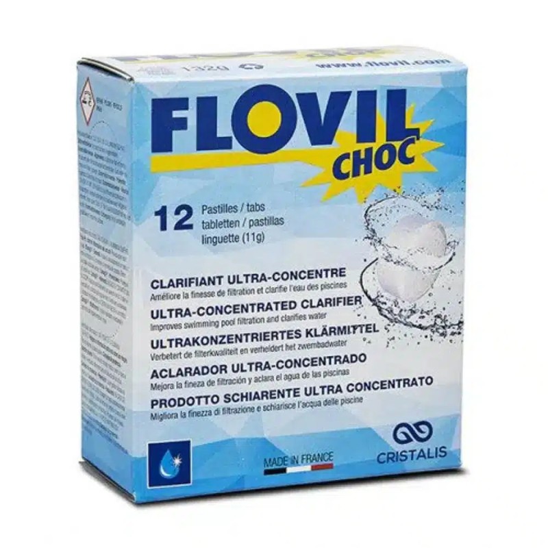 FLOVIL floculant choc, boîte de 12 pastilles