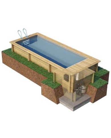 Piscine Bois Urbaine 6x2.50m + Chauffage | Compacte & Facile