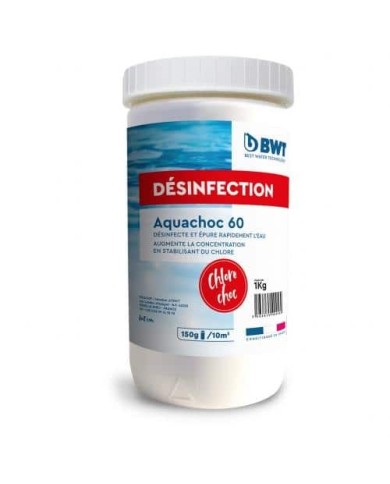 Chlore choc stabilisé granulés, AQUACHOC 60 - 1 kg Chlore choc stabilisé granulés, AQUACHOC 60 - 1 kg