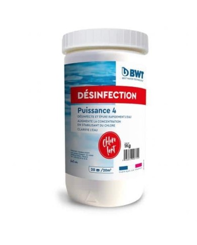 Chlore 4 fonctions, pastilles 20gr, PUISSANCE 4 - 1 kg Chlore 4 fonctions, pastilles 20gr, PUISSANCE 4 - 1 kg