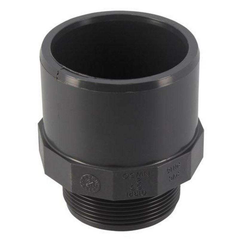 Embout fileté mâle-femelle PN10 PVC pression à coller Ø63/75