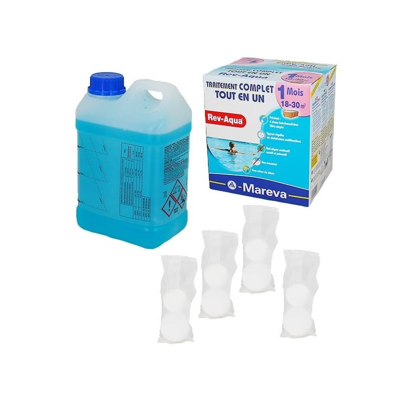 Rev-Aqua, Kit traitement 1 mois, 18-30 m3 Rev-Aqua, Kit traitement 1 mois, 18-30 m3