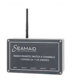 Boitier radio 4 canaux + telecommande 8 boutons 12V(AC)/460W