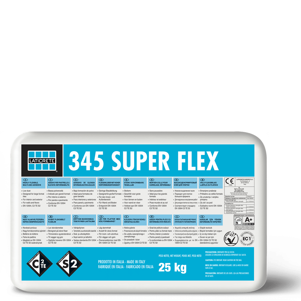 Mortier Colle 345 SUPERFLEX Gris, 25 kg - LATICRETE