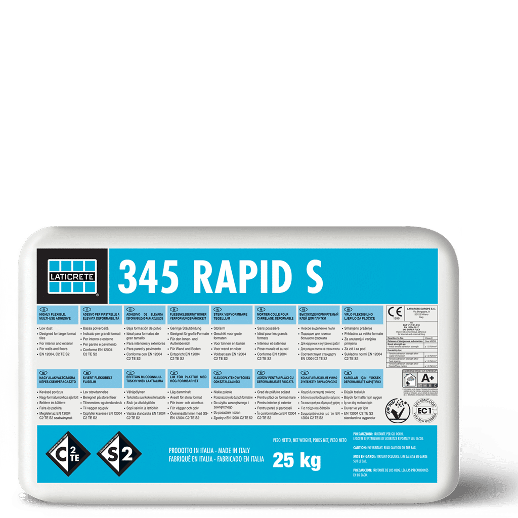 Mortier Colle 345 RAPID S Gris, 25 kg - LATICRETE