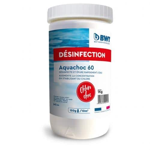 Chlore choc stabilisé granulés, AQUACHOC 60 - 1 kg