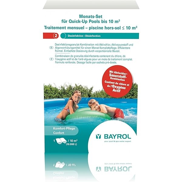 Traitement mensuel piscine hors sol, bassin jusqu'à 10m3