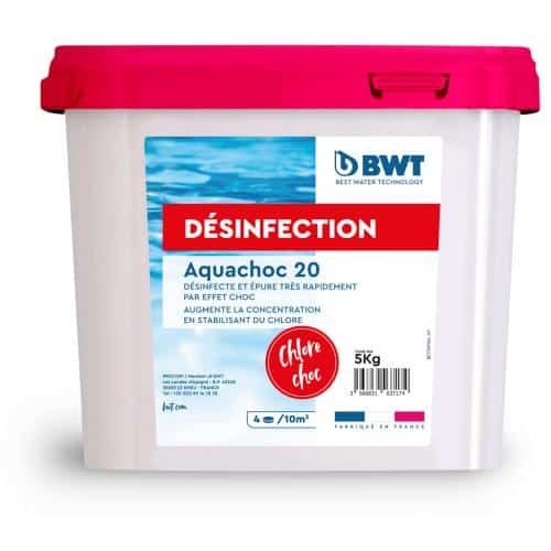 Chlore choc pastilles 20gr, AQUACHOC 20 - 5 kg