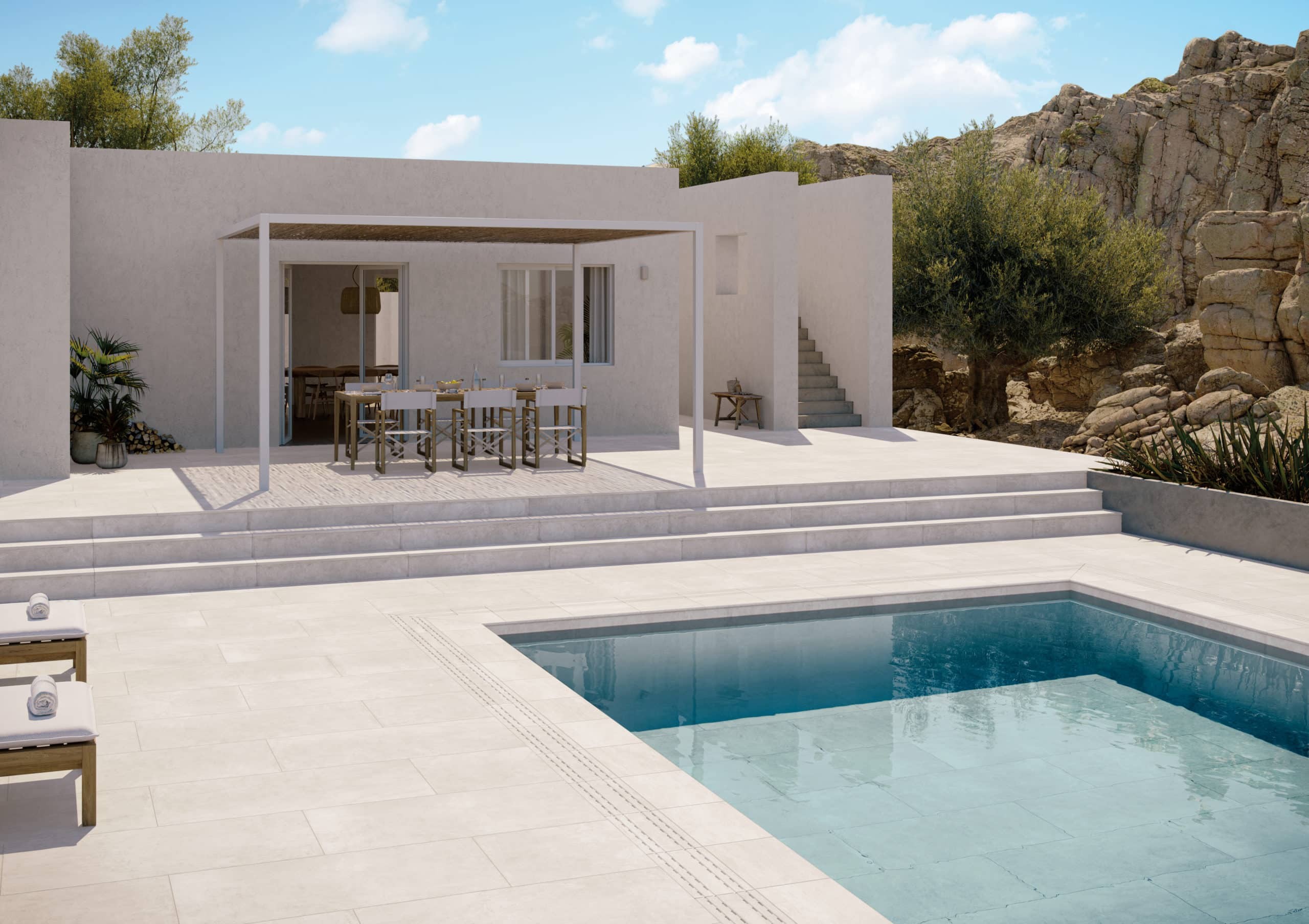 Carrelage Margelle piscine Talon L Cements Collection – SNOW